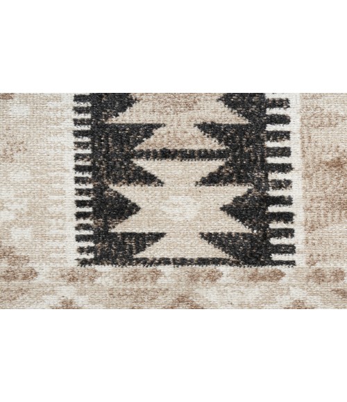 Nourison Washable Decor Beige Black WSD06 7 ft. 10 in. X 10 ft. Rectangle Rug