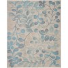 Nourison Tranquil(Traql) - Tra03 Ivory Turquoise Area Rug 8 ft. 10 X 11 ft. 10 Rectangle