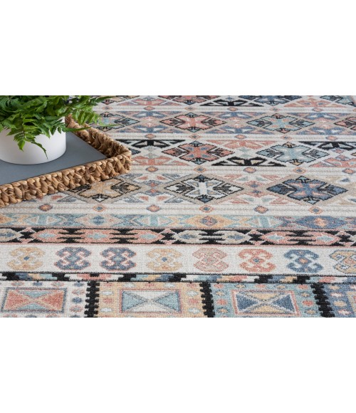 Nourison Washable Decor Ivory Multicolor Rug WSD05 6 ft. 7 in. X 9 ft. Rectangle - Rugs Town Nourison Washable Decor Ivory Multicolor WSD05 6 ft. 7 in. X 9 ft. Rectangle Rug