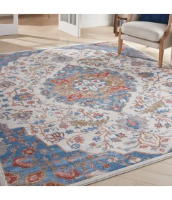 Nourison Elation - Etn09 Ivory Blue Area Rug 9 ft. X 12 ft. Rectangle