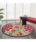 Nourison Aloha Round Area Rug ALH20-Red/Multicolor