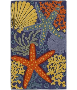 Nourison Aloha Navy Multicolor ALH24 2 ft. 8 in. X 4 ft. Rectangle Rug