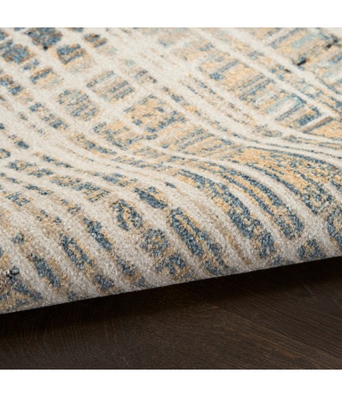 Nourison Home Washable Decor Ivory Blue WSD07 6 ft. 7 in. X 9 ft. Rectangle Rug
