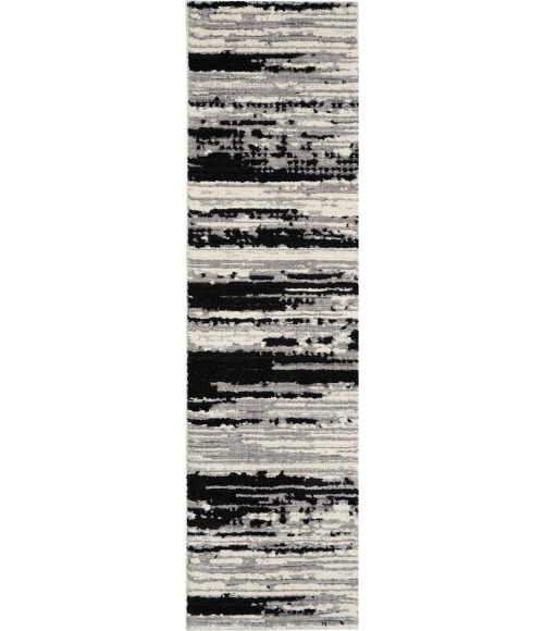 Nourison TEXTURED CONTEMPORARY Area Rug Nourison Textured Contemporary Runner Area Rug TEC02-Ivory/Charcoal