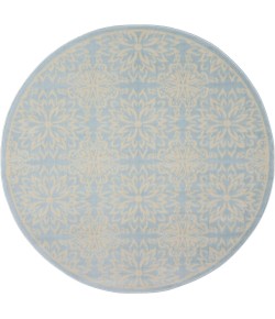 Nourison Jubilant - Jub06 Ivory Light Blue Area Rug 5 ft. 3 X Round
