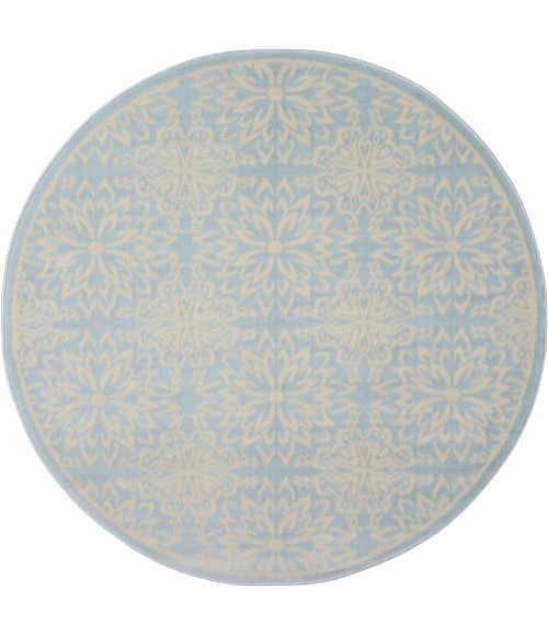 Nourison Jubilant Round Area Rug JUB06-Ivory/Light Blue