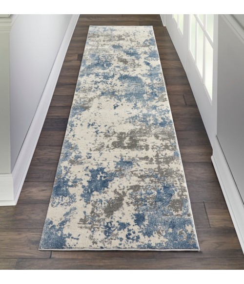 Nourison RUSTIC TEXTURES Area Rug Nourison Rustic Textures Runner Area Rug RUS08-Grey/Blue