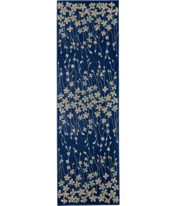 Nourison Tranquil(Traql) - Tra04 Navy Area Rug 2 ft. 3 X 7 ft. 3 Rectangle
