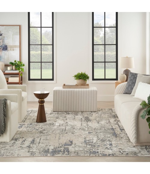 Nourison Quarry Ivory Blue Grey QUA01 7 ft. X 10 ft. Rect. Rug