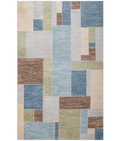 Nourison Astra Machine Washable Blue Green Multi ASW09 6 ft. 7 in. X 9 ft. Rectangle Rug