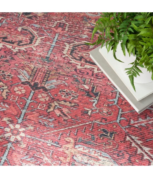 Nicole Curtis Machine Washable Series 1 Area Rug Nicole Curtis Machine Washable Series 1 Area Rug SR102 Red 5' x 7'