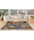 Nourison Aloha Navy Multicolor ALH17 5 ft. 3 in. X 7 ft. 5 in. Rectangle Rug