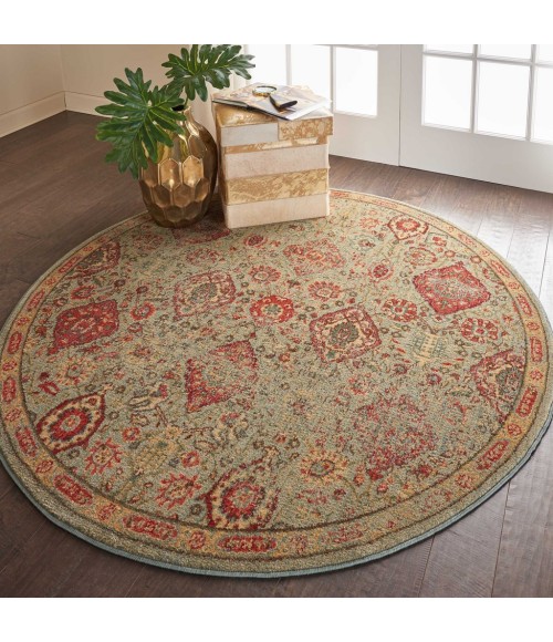 Nourison Somerset Round Area Rug ST90-Light Green