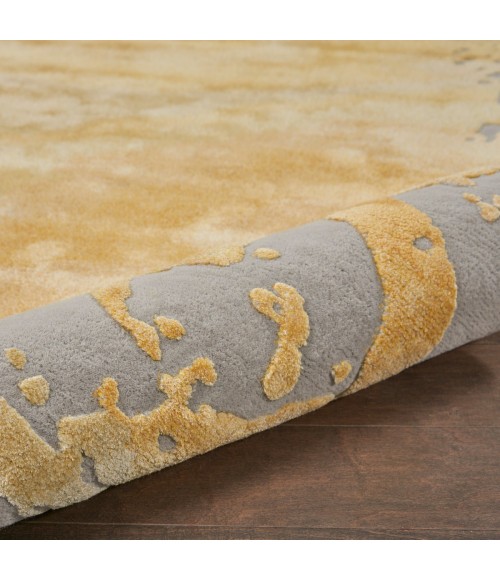 Nourison Prismatic Area Rug PRS19 Grey/Gold 8'6" x 11'6"