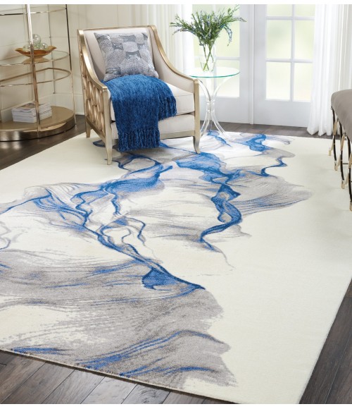 Nourison Twilight Area Rug TWI27 Ivory/Blue 8'6" x 11'6"