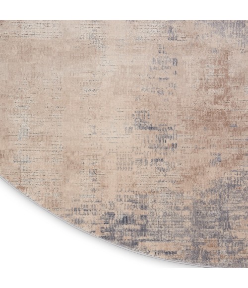 Nourison Rustic Textures Area Rug RUS02 Beige/Grey 5'3" Round
