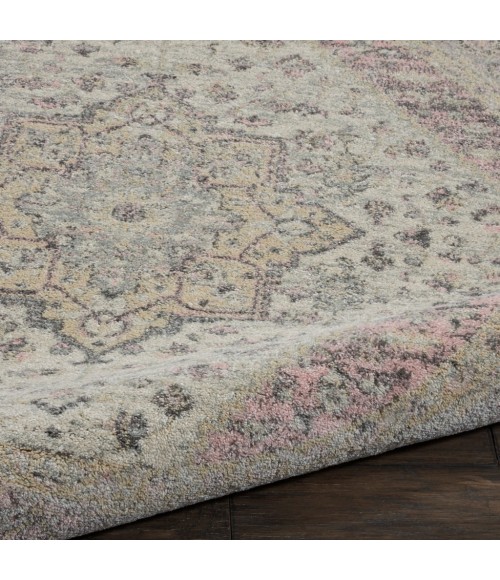 Nourison Tranquil Round Area Rug TRA06-Ivory/Pink