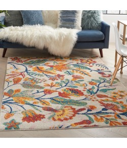 Nourison Allur - Alr09 Ivory Multicolor Area Rug 5 ft. 3 X 7 ft. 3 Rectangle
