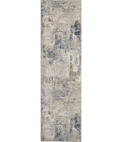 Nourison Royal Terrace 2ft. 2in. x 7ft. 6in. White Blue Modern Indoor Rug