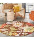 Nourison FANTASY Area Rug Nourison Fantasy Round Area Rug FA18-Chocolate