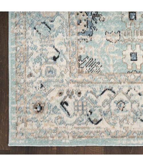 Nourison Home Washable Decor Blue Taupe WSD12 2 ft. X 6 ft. Rectangle Rug