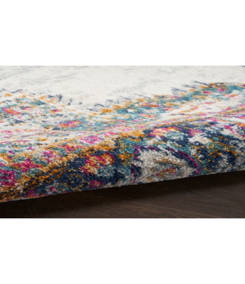 Nourison Passion Ivory Blue PSN03 2 ft. 2 in. X 10 ft. Rectangle Rug