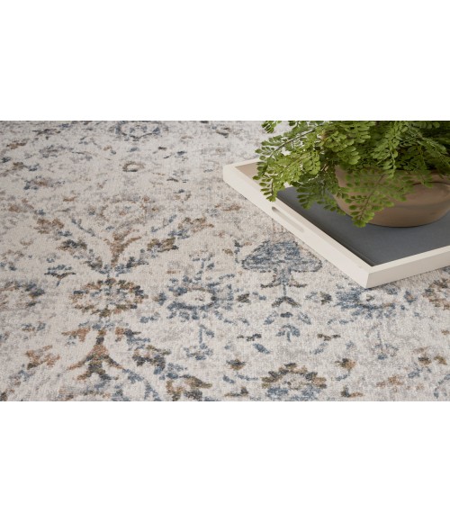 Nourison Astra Machine Washable Ivory Blue ASW16 7 ft. 10 in. X 10 ft. Rectangle Rug