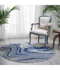 Nourison SOMERSET Area Rug Nourison Somerset Round Area Rug ST749-Light Blue