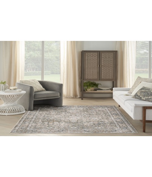 Nourison Astra Machine Washable Gold Grey ASW16 4 ft. X 6 ft. Rectangle Rug