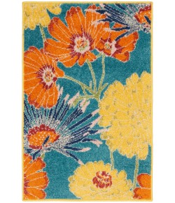 Nourison Allur - Alr06 Turquoise/Multicolor Area Rug 2 ft. X 3 ft. Rectangle