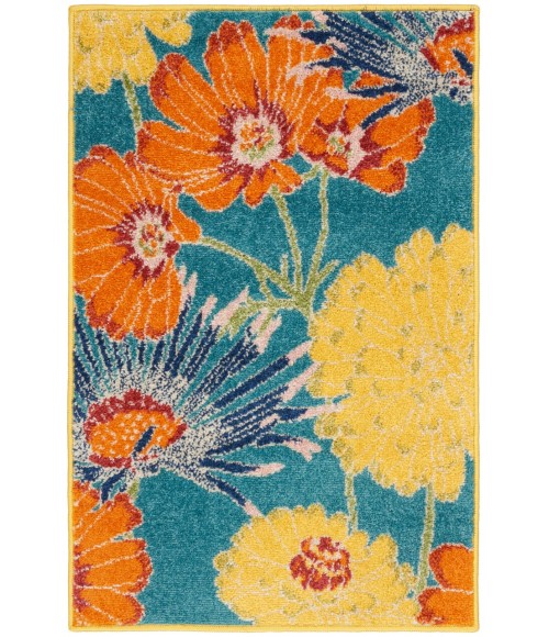 Nourison Allur Area Rug ALR06-Turquoise Multicolor