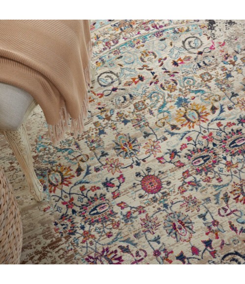 Nourison Vintage Kashan Round Area Rug VKA02-Ivory