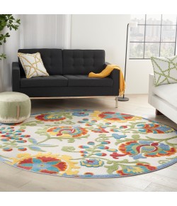 Nourison Aloha - Alh17 Ivory Multicolor Area Rug 7 ft. 10 X Round