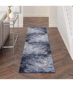 Nourison Passion - Psn10 Light Blue Black Area Rug 2 ft. 2 in. X 10 ft. Runner