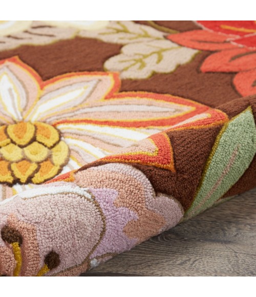 Nourison FANTASY Area Rug Nourison Fantasy Round Area Rug FA18-Chocolate