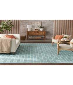 Nourison Reversible Indoor Outdoor Aqua RVB01 9 ft. X 12 ft. Rectangle Rug