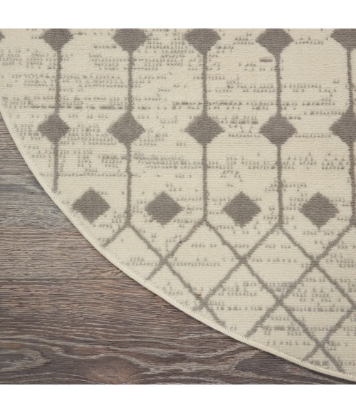 Nourison Grafix Round Area Rug GRF37-Ivory/Grey