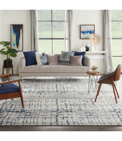 Nourison Twilight Area Rug TWI10 Ivory/Navy 9'9" x 13'9"