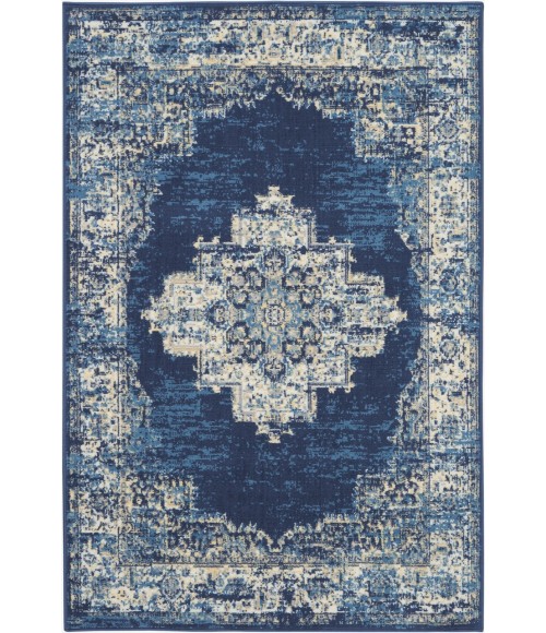 Nourison Grafix Area Rug GRF14-Navy Blue