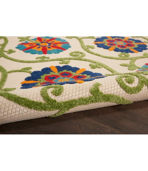 Nourison Aloha Round Area Rug ALH19-Blue/Multicolor