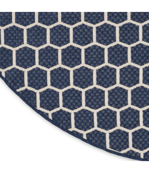 Nourison Twist Reversible Navy TWS01 8 ft. X Round Rug