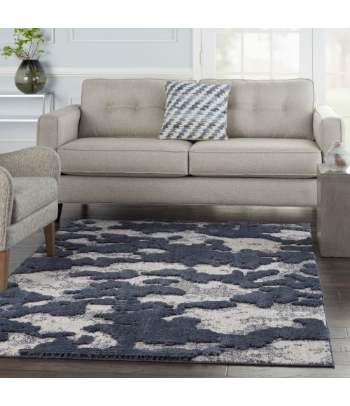 Nourison TEXTURED CONTEMPORARY Area Rug Nourison Textured Contemporary Area Rug TEC01-Blue/Grey