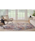 Nourison Grafix Blue Multicolor GRF31 5 ft. 3 in. Round Rug