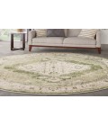Nourison Astra Machine Washable Ivory Green ASW11 7 ft. 10 in. Round Rug