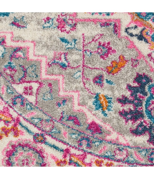 Nourison Passion Area Rug PSN20 Light Grey/Pink 5'3" x ROUND
