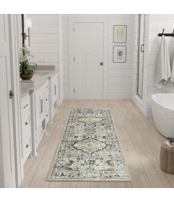 Nourison Home Washable Decor Blue Taupe WSD12 2 ft. X 6 ft. Rectangle Rug