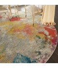 Nourison Celestial Round Area Rug CES12-Ivory/Multicolor