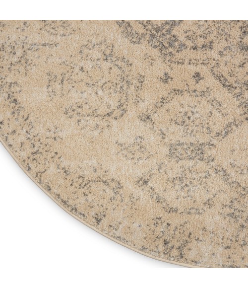 Nourison Tranquil Area Rug TRA13 Beige/Grey 5'3" Round