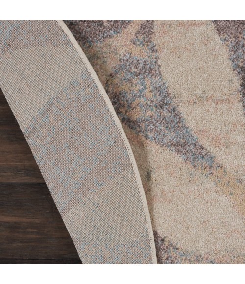 Nourison Tranquil Round Area Rug TRA01-Ivory/Light Blue