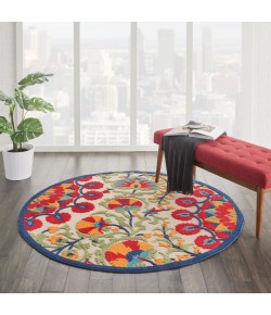 Nourison Aloha - Alh20 Red Multicolor Area Rug 5 ft. 3 X Round